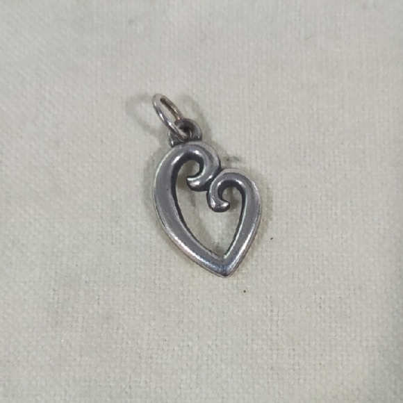 James Avery Silver Heart Necklace with Swirling Design - Picture 2 of 2